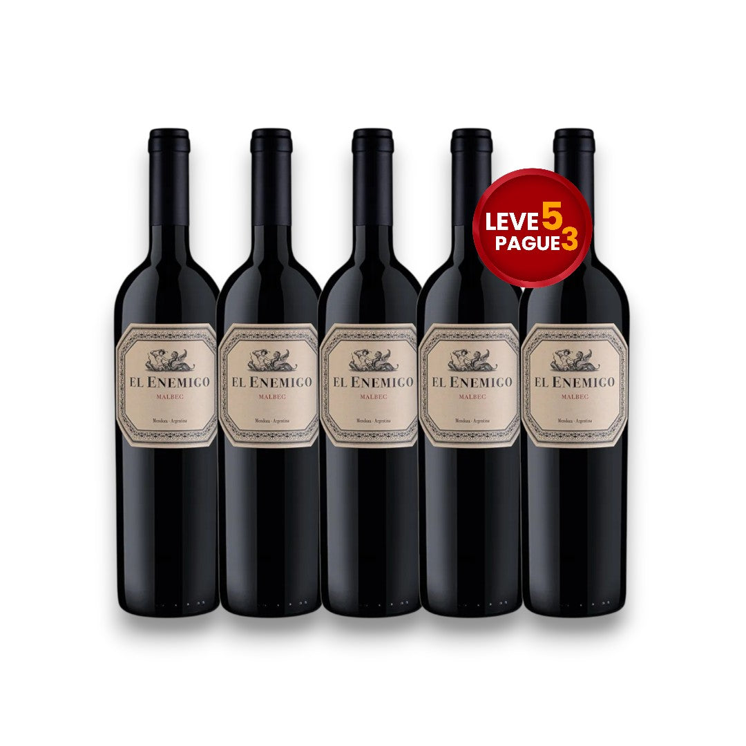 Leve 5 Pague 3 Vinho El Enemigo Malbec 750ml