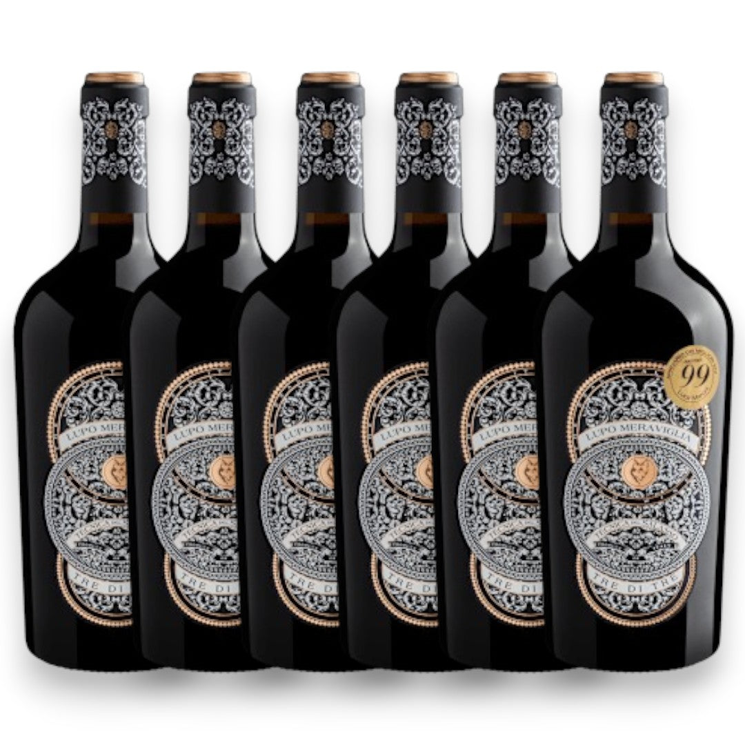 Kit 6 Vinho Lupo Meraviglia Tre di Tre Rosso di Puglia IGT 2023